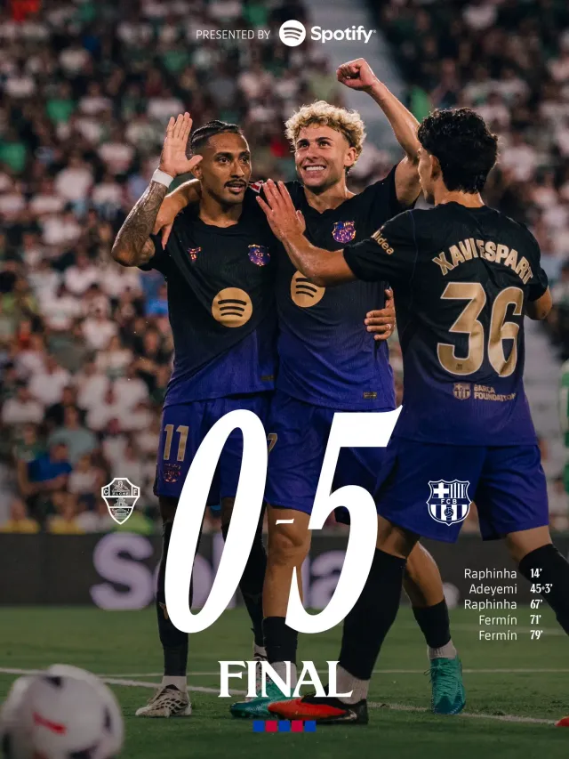 La Liga: Adeyemi scores on debut as Barcelona crush Elche 5-0