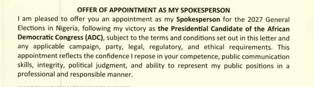 Kenneth Okonkwo Appointed Atiku Abubakar’s Spokesperson for 2027 Campaign