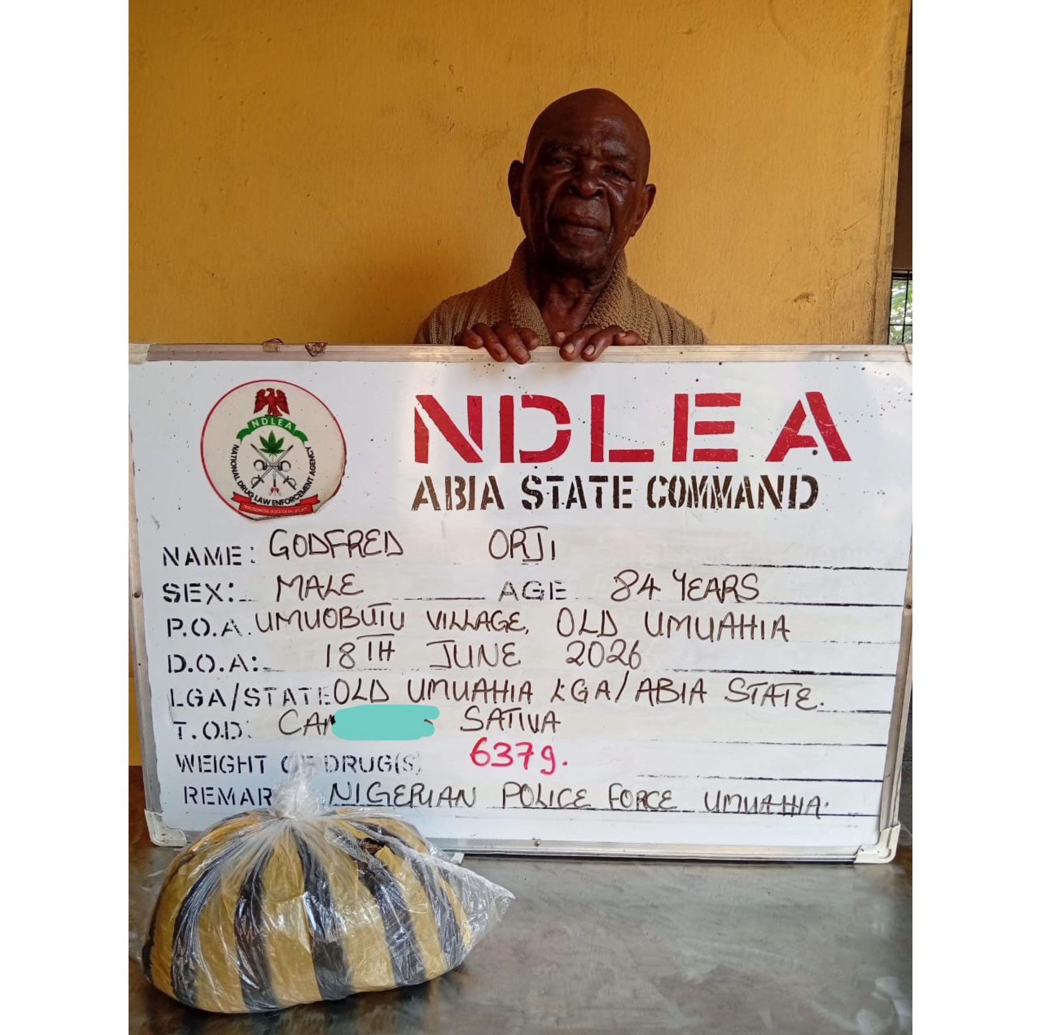 NDLEA arrests two elderly men for allegedly supplying drugs to students in Abia